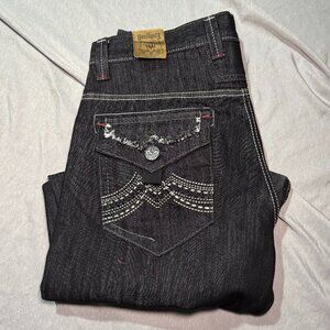 NEW Y2K South Pole Premium Original Fit Vintage Button Pocket Jeans Dark 36x32